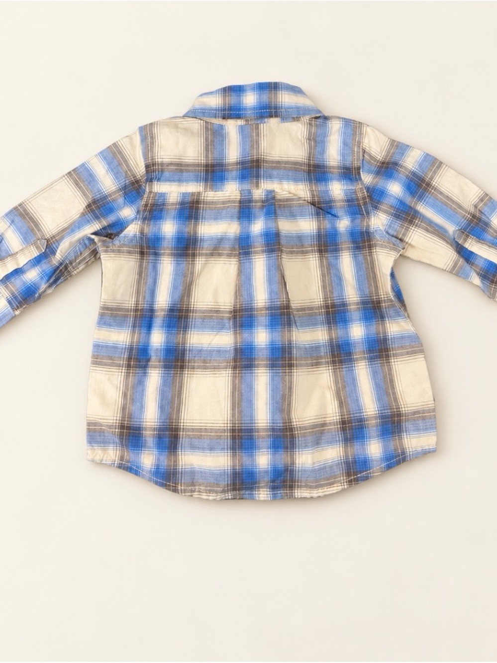 Baby Gap Boys 3-6 Months Blue Plaid Long Sleeve Button Up Shirt NWT - Picture 2 of 3